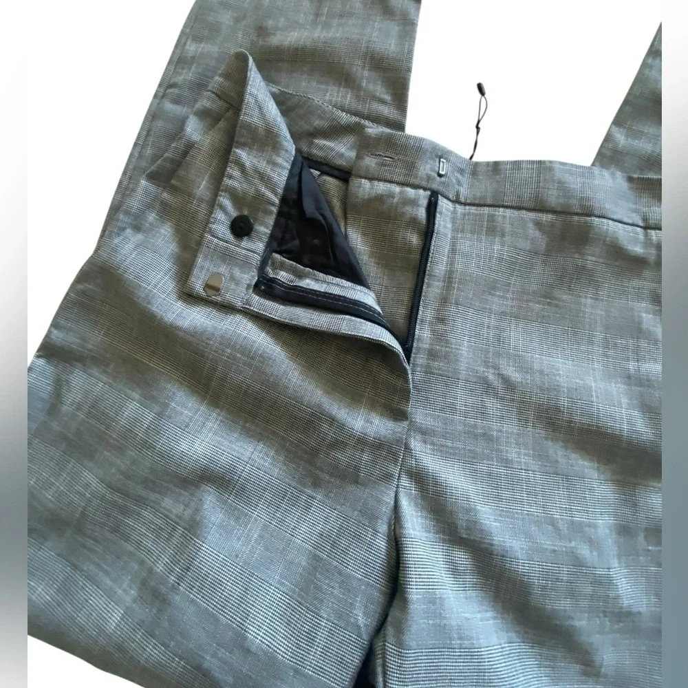ZARA Tailored Gray Plaid Slim-Fit Trousers